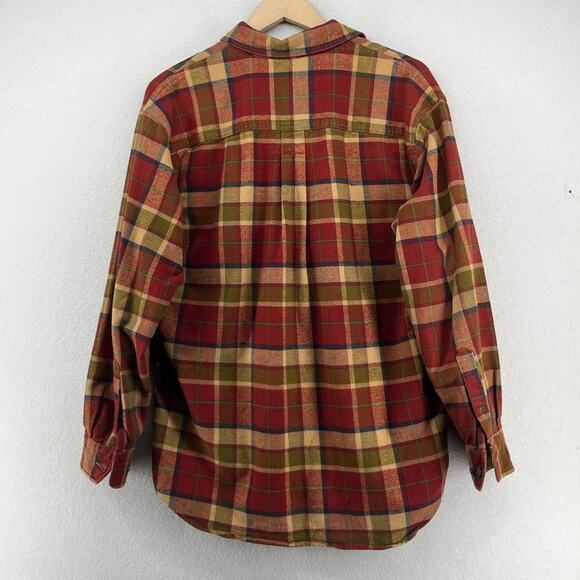 TIMBERLAND Shirt Mens XS Heavy Brushed Flannel Plaid Lumberjack Button Up Red - Picture 4 of 16